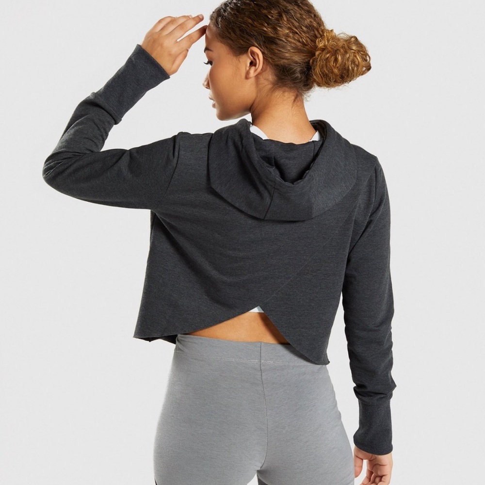 Gymshark Cross Back Hoodie - Black Marl